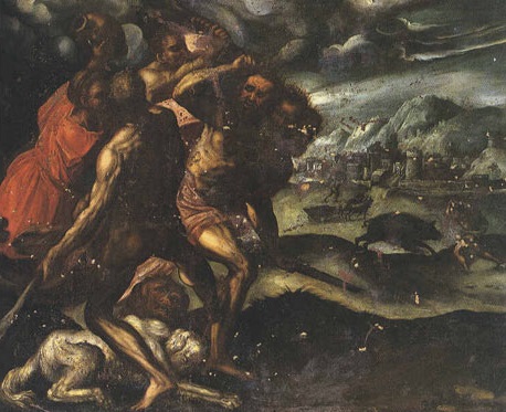 Genova, Museo dell'Accademia Ligustica - Frans Floris, Eracle uccide Gerione e cattura il cinghiale Erimanto
