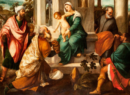 Palazzo Rosso - Bonifacio de' Pitati, detto Bonifacio Veronese, Adorazione dei Magi - Foto: public domain, via Wikipedia commons
