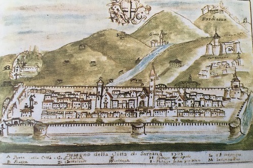 Disegno della città di Sarzana, 1705